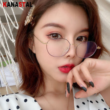 Load image into Gallery viewer, Women Blue Light Blocking Glasses Literary Metal Frame Eyewear Men Computer Eyeglasses Frames Myopia Hyperopia Reading Glasses