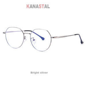 Women Blue Light Blocking Glasses Literary Metal Frame Eyewear Men Computer Eyeglasses Frames Myopia Hyperopia Reading Glasses