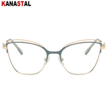 Load image into Gallery viewer, Women Blue Light Blocking Glasses Metal Cateye Splicing Frame Men Computer Eyeglass Prescription Optical Eyewear Frame Trend