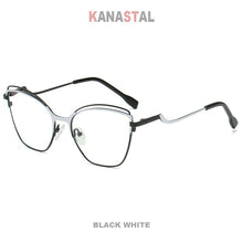 Load image into Gallery viewer, Women Blue Light Blocking Glasses Metal Cateye Splicing Frame Men Computer Eyeglass Prescription Optical Eyewear Frame Trend
