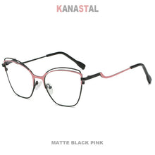 Load image into Gallery viewer, Women Blue Light Blocking Glasses Metal Cateye Splicing Frame Men Computer Eyeglass Prescription Optical Eyewear Frame Trend