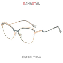 Load image into Gallery viewer, Women Blue Light Blocking Glasses Metal Cateye Splicing Frame Men Computer Eyeglass Prescription Optical Eyewear Frame Trend