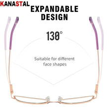 Load image into Gallery viewer, Women Blue Light Blocking Glasses Metal Cateye Splicing Frame Men Computer Eyeglass Prescription Optical Eyewear Frame Trend