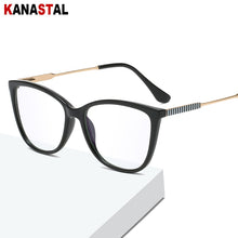 Load image into Gallery viewer, Women Blue Light Blocking Glasses TR90 Metal Cateye Full Frame Ladies Computer Eyeglass Prescription Optical Eyewear Frame Trend