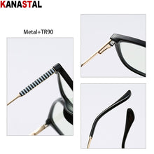 Load image into Gallery viewer, Women Blue Light Blocking Glasses TR90 Metal Cateye Full Frame Ladies Computer Eyeglass Prescription Optical Eyewear Frame Trend