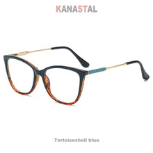 Load image into Gallery viewer, Women Blue Light Blocking Glasses TR90 Metal Cateye Full Frame Ladies Computer Eyeglass Prescription Optical Eyewear Frame Trend