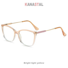 Load image into Gallery viewer, Women Blue Light Blocking Glasses TR90 Metal Cateye Full Frame Ladies Computer Eyeglass Prescription Optical Eyewear Frame Trend