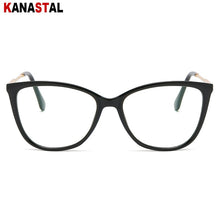 Load image into Gallery viewer, Women Blue Light Blocking Glasses TR90 Metal Cateye Full Frame Ladies Computer Eyeglass Prescription Optical Eyewear Frame Trend