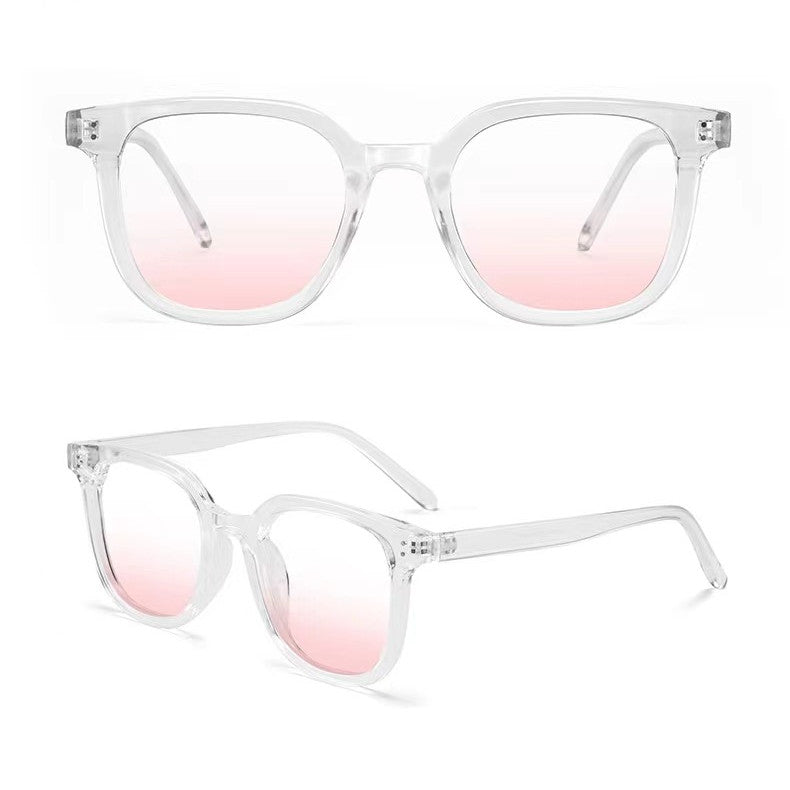 Women Blush Gradient Glasses Face Decorative Sunglasses Girls Korean Style Cute Shades Eyewear Anti Blue Light UV400