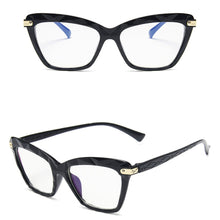 Load image into Gallery viewer, Women Cat Eye Anti Blue Light Glasses Cat Eye Black Frame Blue Light Blocking Computer Female Eyeglasses Frame