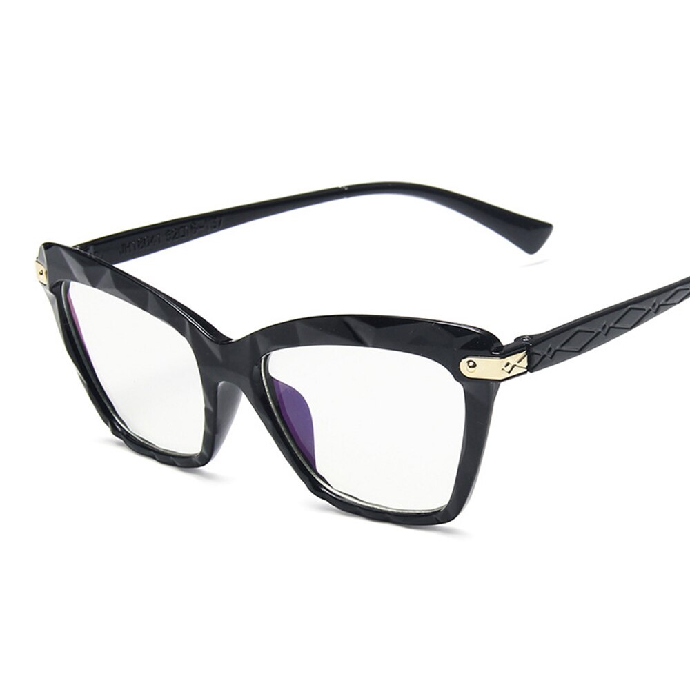 Women Cat Eye Anti Blue Light Glasses Cat Eye Black Frame Blue Light Blocking Computer Female Eyeglasses Frame