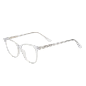 Women Cat Eye Clear Acetate Eyeglasses Full Rim Optical Spectacles Frame With Spring Hinge For Myopia Prescription Lenses