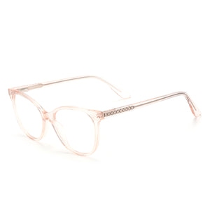 Women Cat Eye Clear Acetate Eyeglasses Full Rim Optical Spectacles Frame With Spring Hinge For Myopia Prescription Lenses