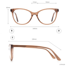 Load image into Gallery viewer, Women Cat Eye Clear Acetate Eyeglasses Full Rim Optical Spectacles Frame With Spring Hinge For Myopia Prescription Lenses