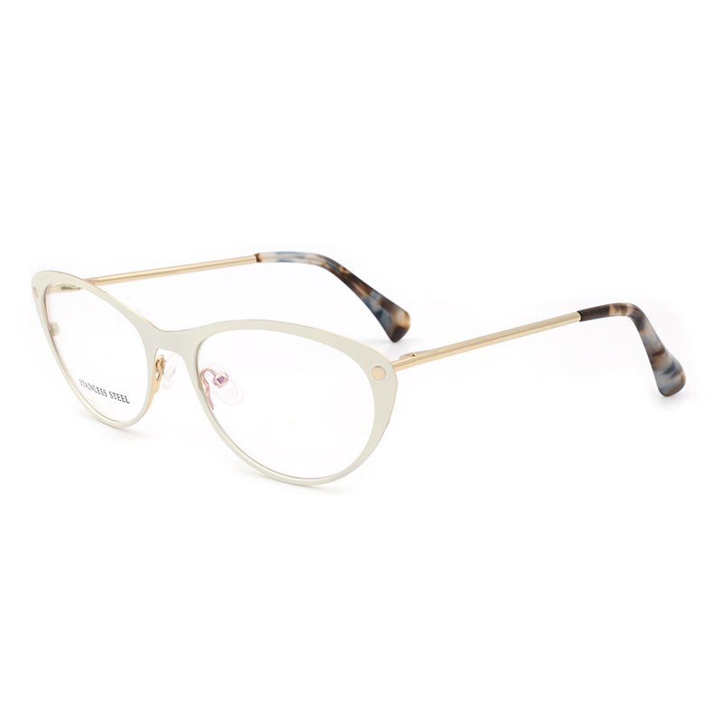 Women Cat Eye Stainless Steel  Woman Eyeglasses Optical Female Eyewear Prescription Glasses Frame Spectacles