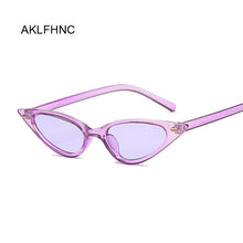Load image into Gallery viewer, Women Cat Eye Sunglasses Small Size Brand Designer Retro Ladies Sun Glasses Female Black Purple Red Glasses UV400