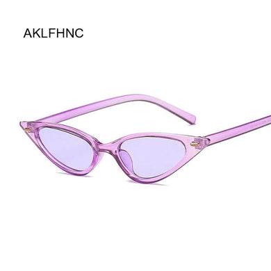 Women Cat Eye Sunglasses Small Size Brand Designer Retro Ladies Sun Glasses Female Black Purple Red Glasses UV400