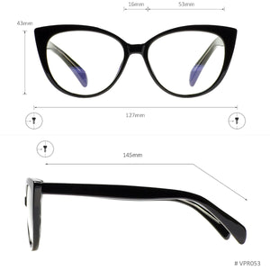 Women Cat Eye Transparent Glasses Clear TR90 Lightweight Spectacles Frame For Prescription Lenses