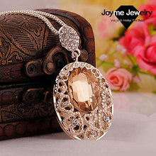 Load image into Gallery viewer, Women Chains Necklaces &amp; pendants Big Pendant Large Crystal Chain Long Necklace Clothing Accessories Collier Rose Gold Neckless