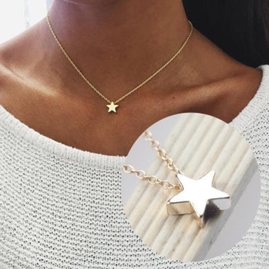 Women Chocker Jewelry Gold Silver Plated Chain Star Choker Necklace Collana Kolye Bijoux Collares Mujer Collier Femme joyas