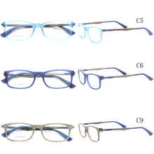Load image into Gallery viewer, Women Classic Rectangular Glass Frames Men Square Eyeglass Frame Business Acetate Blue Optical Prescription Eyeglasses Frame