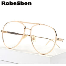 Load image into Gallery viewer, Women Designer eyeglasses Gold or Sliver Big Women Classic Eyeglasses Frame Men Brand Designer Retro Computer Glasses D