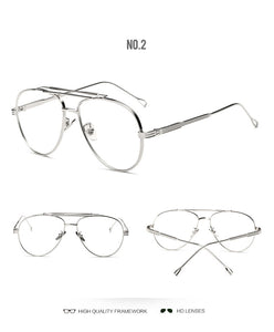 Women Designer eyeglasses Gold or Sliver Big Women Classic Eyeglasses Frame Men Brand Designer Retro Computer Glasses D