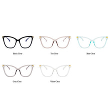 Load image into Gallery viewer, Women Cat Eye Anti Blue Light Glasses Cat Eye Black Frame Blue Light Blocking Computer Clear Lens Eyewear Eyeglasses