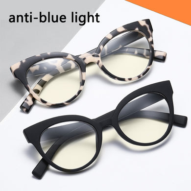 Women Cat Eye Anti-blue Light Glasses Frame Computer Goggles Flat Mirror Anti-fatigue PC  Leopard gafas
