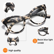Load image into Gallery viewer, Women Cat Eye Anti-blue Light Glasses Frame Computer Goggles Flat Mirror Anti-fatigue PC  Leopard gafas