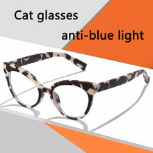 Load image into Gallery viewer, Women Cat Eye Anti-blue Light Glasses Frame Computer Goggles Flat Mirror Anti-fatigue PC  Leopard gafas