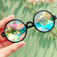 Load image into Gallery viewer, Women Colorful Kaleidoscope Round Clear Sun Glasses Brand Womens Sunglasses Rave Festival Party Holographic Eyewear