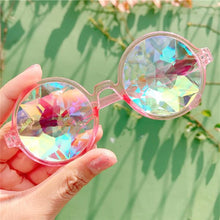 Load image into Gallery viewer, Women Colorful Kaleidoscope Round Clear Sun Glasses Brand Womens Sunglasses Rave Festival Party Holographic Eyewear