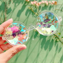 Load image into Gallery viewer, Women Colorful Kaleidoscope Round Clear Sun Glasses Brand Womens Sunglasses Rave Festival Party Holographic Eyewear
