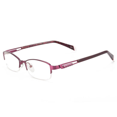 Occhiali moda donna Montatura per occhiali ovale con mezza montatura in metallo per lenti da vista Miopia Lettura multifocale