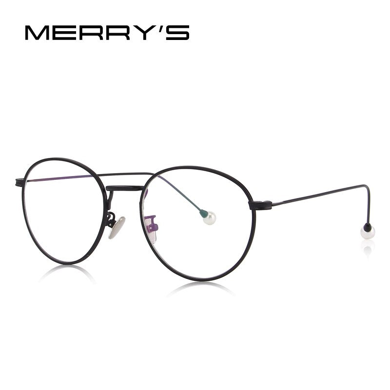 Women Optical Frames Eyeglasses Radiation-resistant Glasses Pearl Legs S'2076