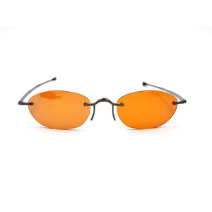 Women Folding Sunglasses  Flexible Men Foldable Spectacles Rimless Gafas Telescopic Temple Send With Leather Case H5