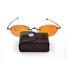 Load image into Gallery viewer, Women Folding Sunglasses  Flexible Men Foldable Spectacles Rimless Gafas Telescopic Temple Send With Leather Case H5