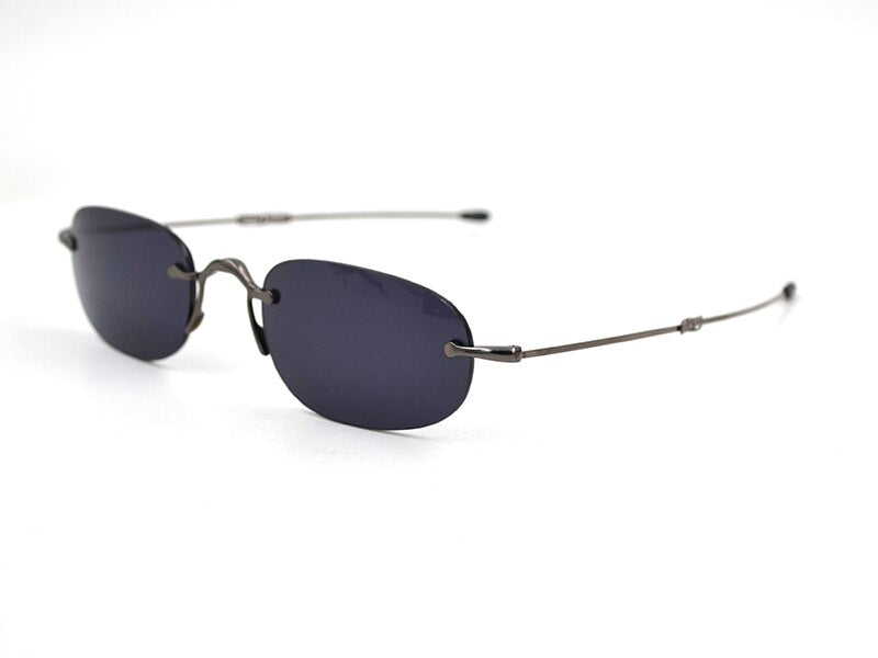 Women Folding Sunglasses  Flexible Men Foldable Spectacles Rimless Gafas Telescopic Temple Send With Leather Case H5
