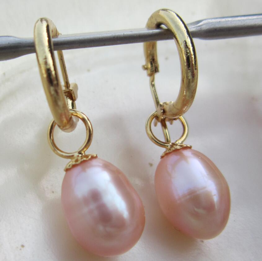 Women Gift word Love women Fashion Jewelry rare AAA++ 9-12mm south sea dangle Pink pearl earring send gift c for women sterling