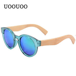 Women Glasses Ultralight PC Front Wooden Arms Female Sunglasses Full Rim Round Eyewear Lentes De Sol Mujer UV400 Ladies Shade