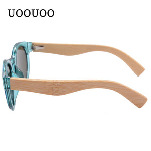 Women Glasses Ultralight PC Front Wooden Arms Female Sunglasses Full Rim Round Eyewear Lentes De Sol Mujer UV400 Ladies Shade