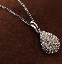 Load image into Gallery viewer, Women Gold/Silver Plated Teardrop Full Rhinestone Long Chain Crystal Water Drop Pendant Necklace For Women