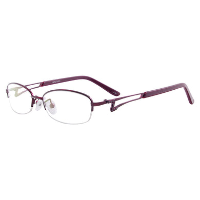 Women Half Rim Oval Eyeglasses Frame Metal Prescription Glasses Frame For Optical Lens Myopia Reading Multifocal