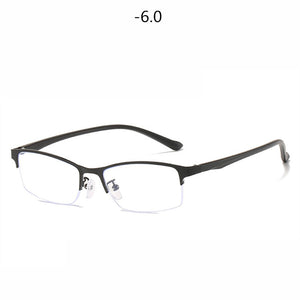 Women Half frame Finished Myopia Glasses Lady Anti-blue light Prescription glasses Men Business Nearsighted Eyewear -1.5-2.0-2.5