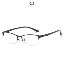 Carica l&#39;immagine nel visualizzatore di Gallery, Women Half frame Finished Myopia Glasses Lady Anti-blue light Prescription glasses Men Business Nearsighted Eyewear -1.5-2.0-2.5