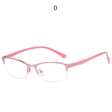 Carica l&#39;immagine nel visualizzatore di Gallery, Women Half frame Finished Myopia Glasses Lady Anti-blue light Prescription glasses Men Business Nearsighted Eyewear -1.5-2.0-2.5