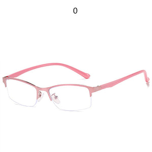 Women Half frame Finished Myopia Glasses Lady Anti-blue light Prescription glasses Men Business Nearsighted Eyewear -1.5-2.0-2.5