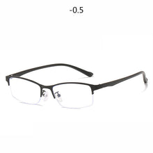 Carica l&#39;immagine nel visualizzatore di Gallery, Women Half frame Finished Myopia Glasses Lady Anti-blue light Prescription glasses Men Business Nearsighted Eyewear -1.5-2.0-2.5