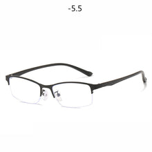 Carica l&#39;immagine nel visualizzatore di Gallery, Women Half frame Finished Myopia Glasses Lady Anti-blue light Prescription glasses Men Business Nearsighted Eyewear -1.5-2.0-2.5